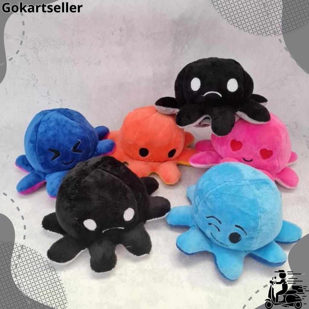 [Reg size] Boneka tiktok octopus doll reversible mood gurita bolak balik Baru