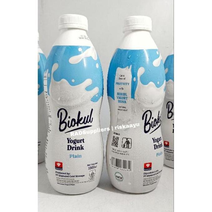 Expert- Biokul Drink Yogurt Plain 1Liter, Minuman Yogurt Cair Rasa Original Plain, Kemasan 1Liter, H