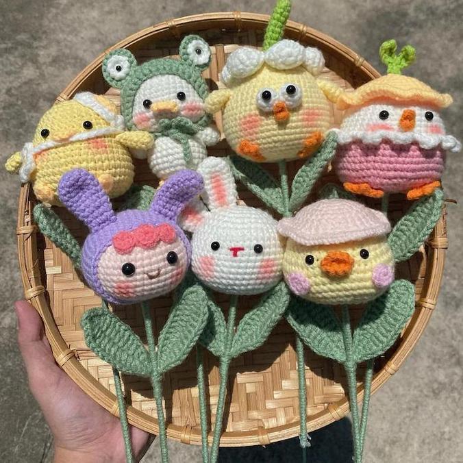 bouquet bunga amigurumi/ buket bunga carakter amigurumi
