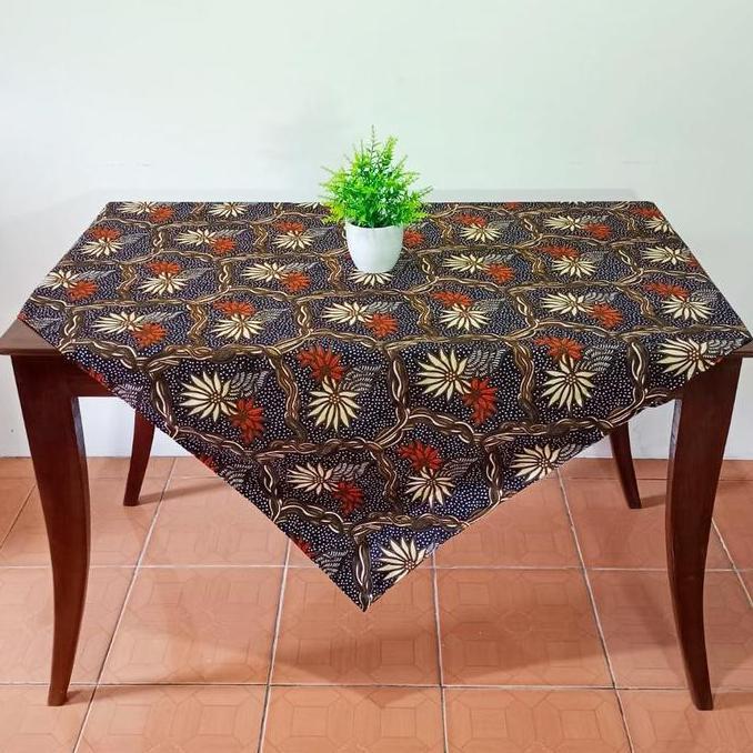Dkrs- Cod Taplak Meja Batik 120X120Cm Kain Katun Segi Empat Kotak Persegi Dekorasi Ruang Tamu Kantor