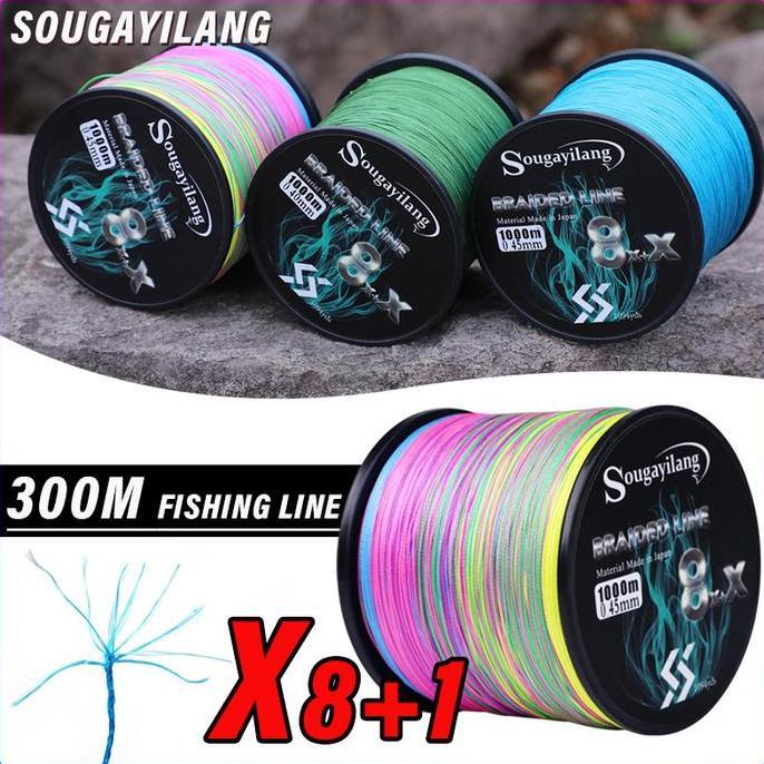 SougayilangCODSenar PE X9 benang pe super kuat Pancing 300/500/1000M 9 Helai Kepang PE Senar Pancing