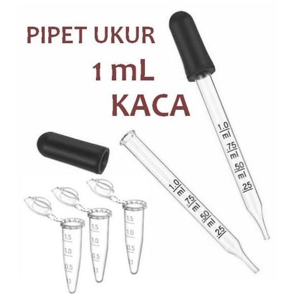 Pipet Tetes Kaca 1 mL / Drop Pipette / Maat Pipet 1 mL Skala [terbaik]
