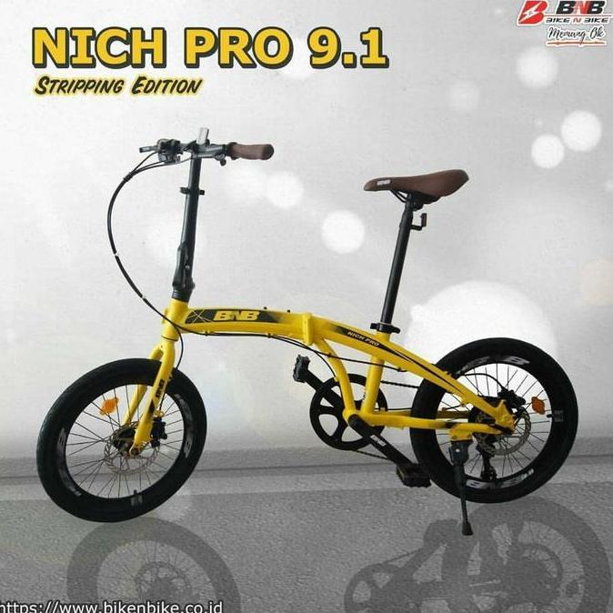 Terlaris Sepeda Lipat 20 Inch Bnb Nich Pro 9.1 Alloy 9 Speed Rem Hidrolik