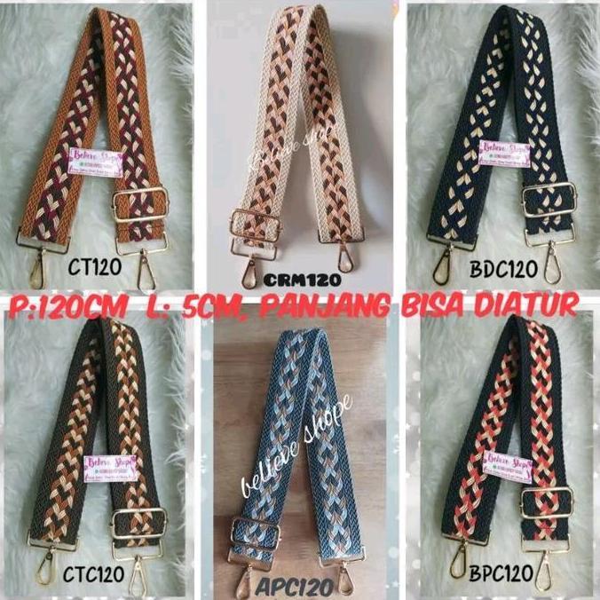 TERLARIS Strap bag kepang 5cm - tali tas kepang - talpan kepang - tali tas selempang - tali tas panj