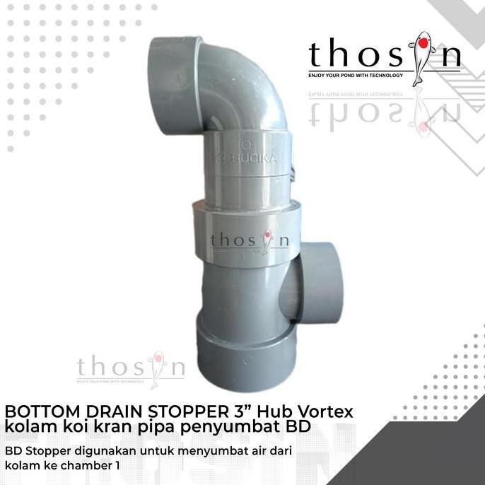 Bottom Drain BD Stopper Hub Vortex Kolam Koi Kran Pipa Penyumbat BD Promo