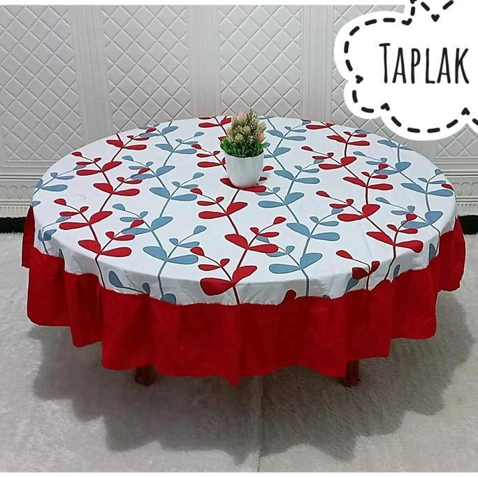 Dkrs- Taplak Meja Bulat Osin |Taplak Meja Kain Katun | Taplak Meja Bulat Osin Kain Katun