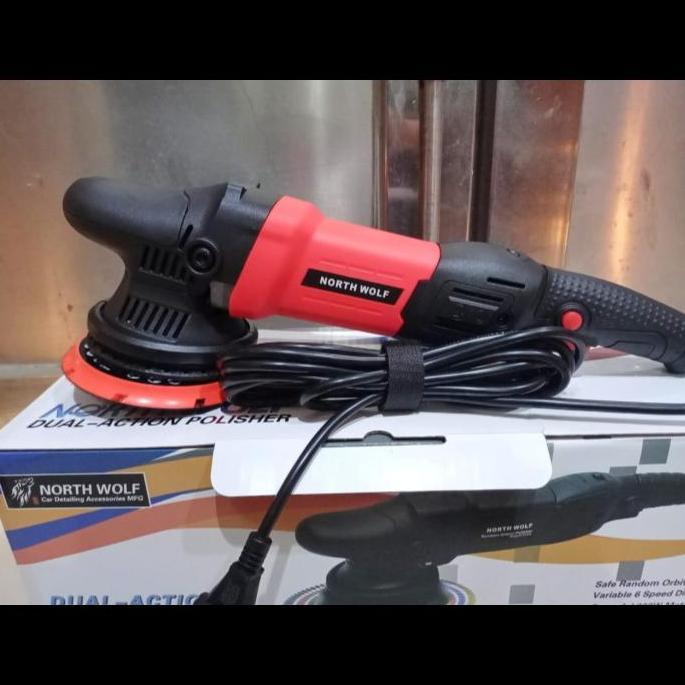 Yourpw- Mesin Poles North Wolf Dual Action 15Mm Dual Action Polisher Mobil Car 3 Inch