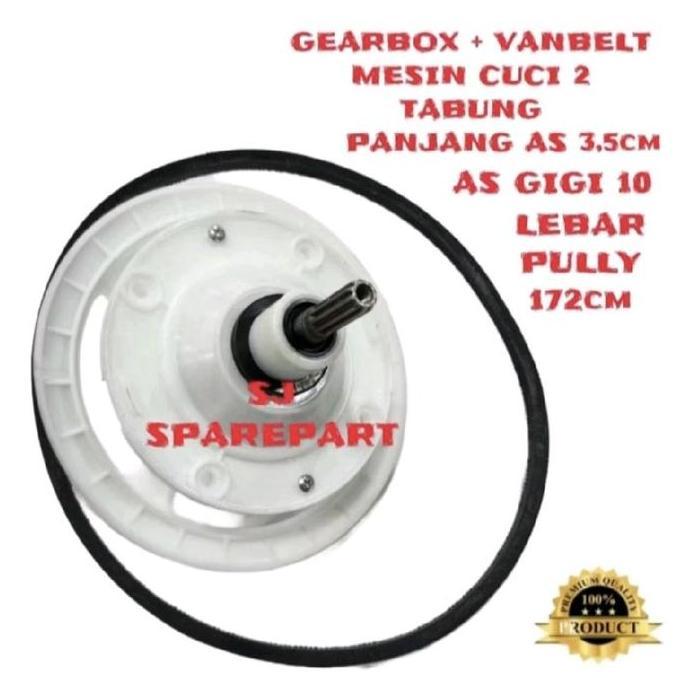 [ SHARP ES-T99SJ ] SET GEARBOX + VANBELT MESIN CUCI 2 TABUNG GIGI 10 TERBARU