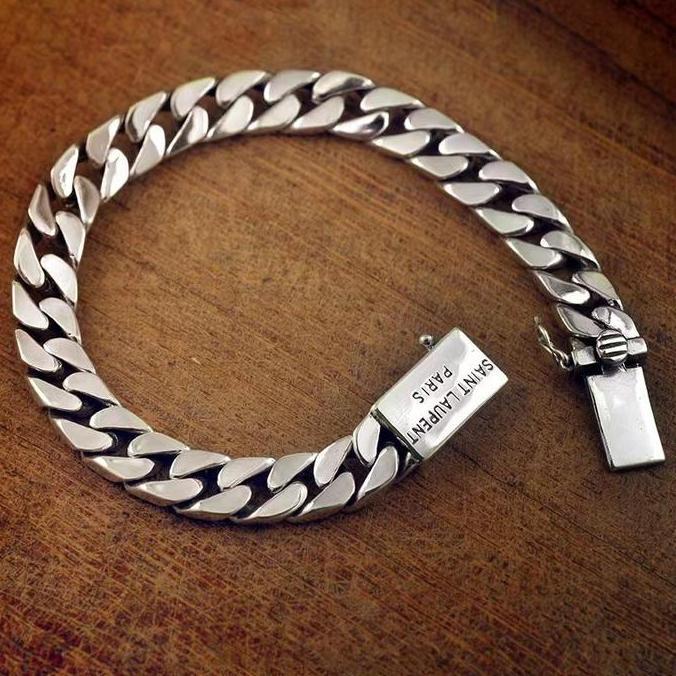 Gelang Rantai SLP S925 Premium / Gelang Pria Tali Rantai Baja Tahan Karat / Sterling Silver Cuban Li