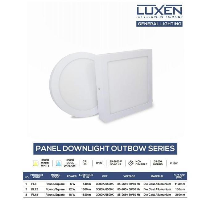 Expert- Lampu LED Panel LUXEN / Downlight LED LUXEN Panel 12W KOTAK