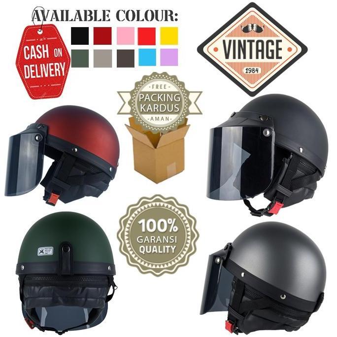 Expert- ACN Helmet Helm Retro Cetok Vintage Bogo Setengah Kepala Dewasa