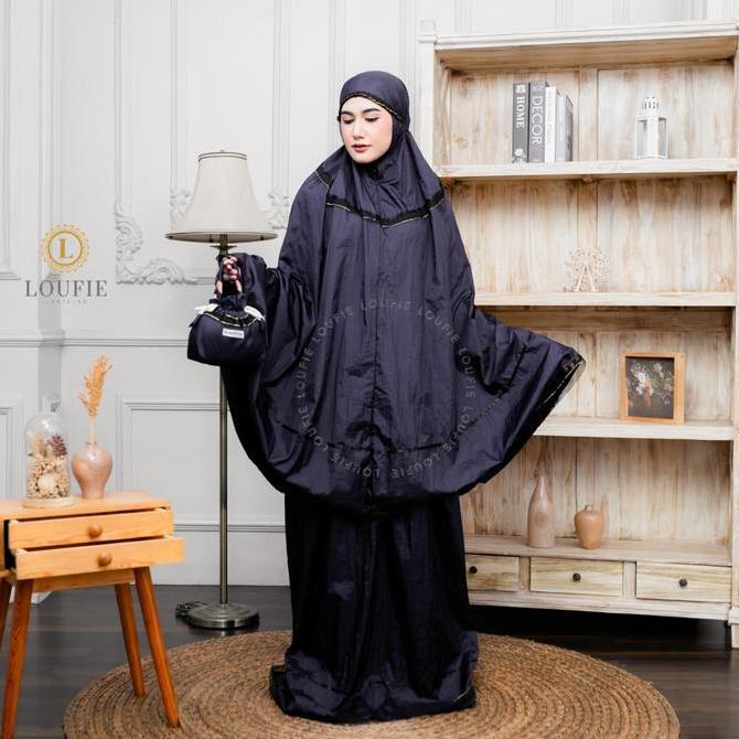 Syukron- Loufie - Mukena Dewasa Parasut Variasi Pita Tali Kepang Polos Jumbo