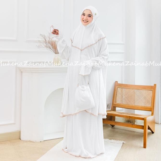 Syukron- Mukena Haji Dan Umron Stelan Berlengan Saku Rayon Twill Arafah
