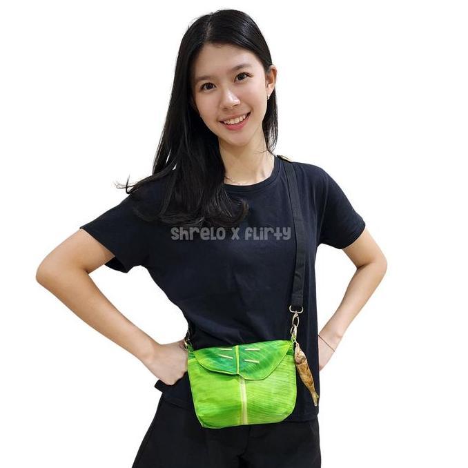 TERLARIS - Tas Bahu Selempang Shrelo Shoulder Bag Nasi Uduk Liwet Motif Bungkus Daun Pisang Mini Bah