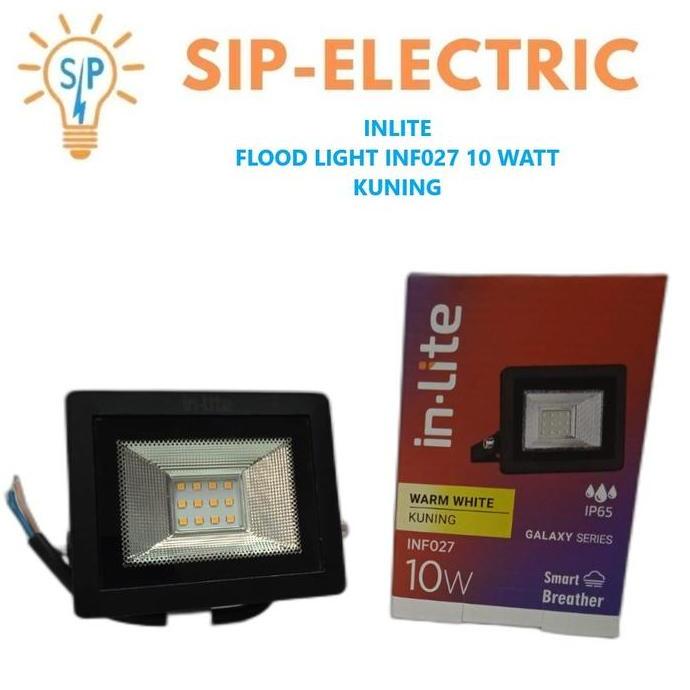 TERMURAH - INLITE LAMPU SOROT 10 WATT KUNING / IN LITE FLOOD LIGHT LED 10W INF027