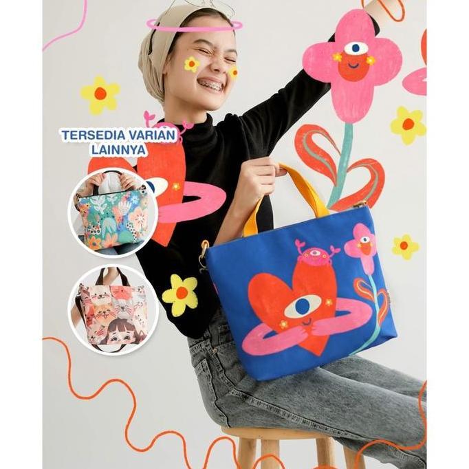 PROMO DISKON - Sovlo Kylie Sling Bag - Tas Selempang Wanita Multifungsi / Tote Totebag Canvas- Tas K