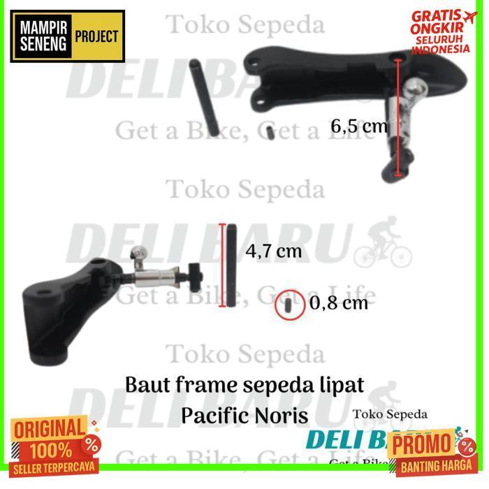 Murah Baut Frame Qr Set Hitam Klem Kunci Batangan Tengah Sepeda Lipat Pacific Noris