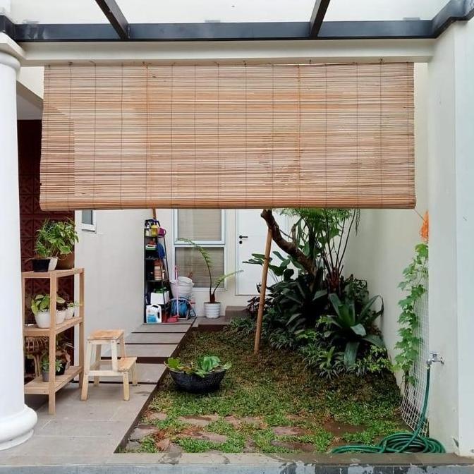 Promo Tirai Krey Sawit Outdoor Ukuran 200 cm x 350 cm dengan Tali Penggulung Bahan Pelepah Sawit Tah