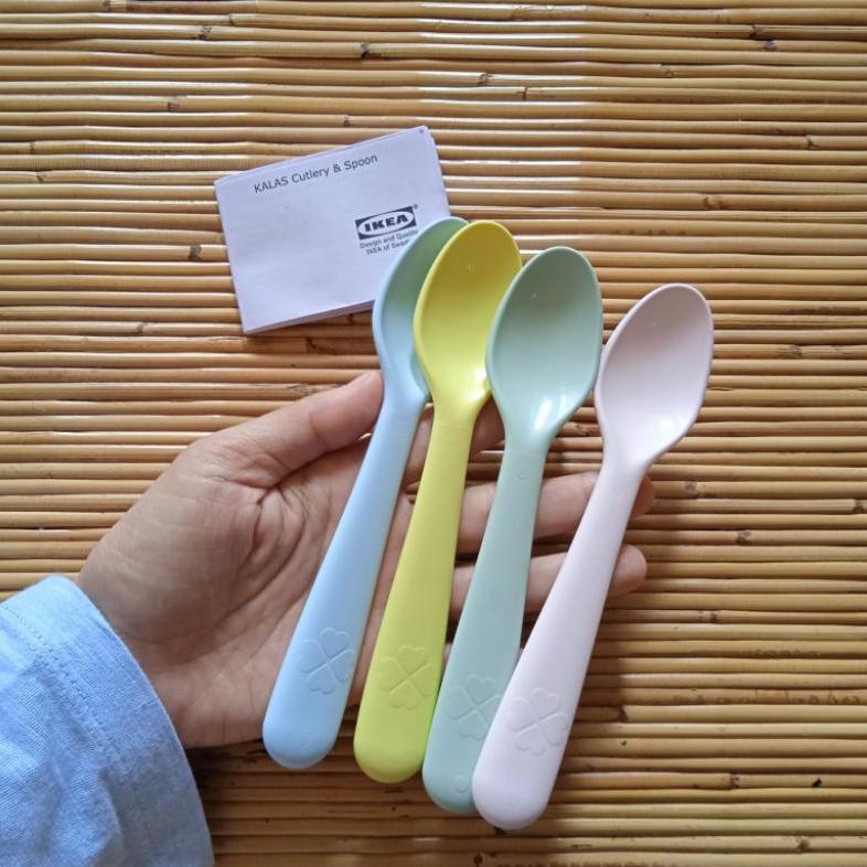 Big Sale Sendok 4Pcs Warna Pastel Sendok Makan Anak Plastik