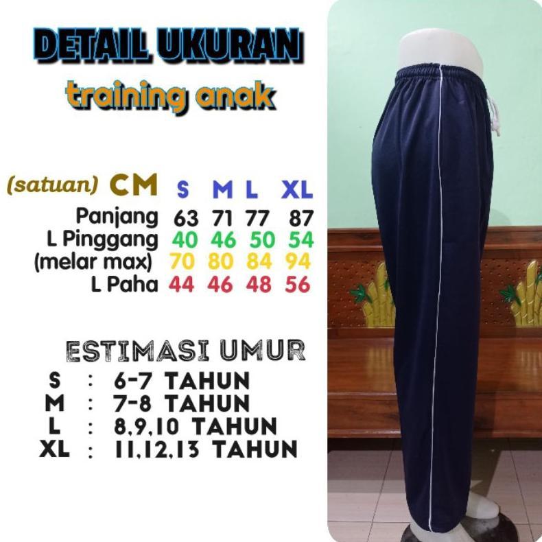 PREMIUM CELANA TRAINING PANJANG BAWAHAN OLAHRAGA ANAK LAKI LIS 1 SD SMP S M L XL BAHAN LOTTO