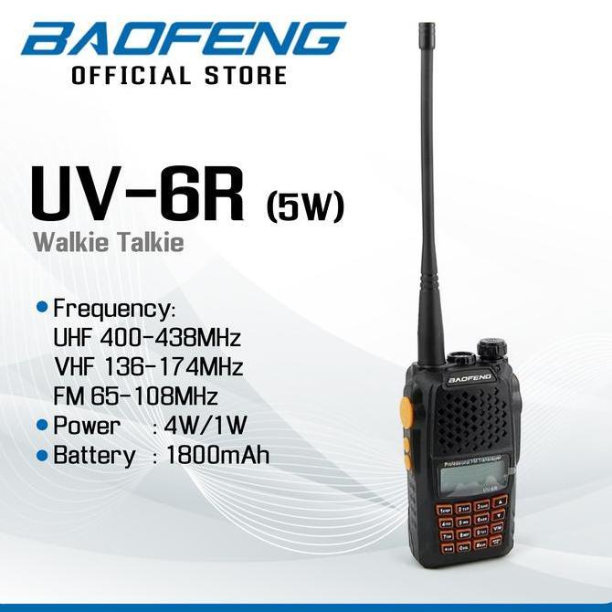 NEW - BAOFENG UV-6R (5W) Walkie Talkie HT - Baofeng Indonesia