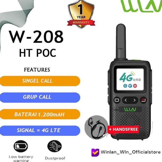 TERLARIS - HT WINLAN WLN W-208 / HT POC SIM CARD / HT GSM 4G + HANDSFREE