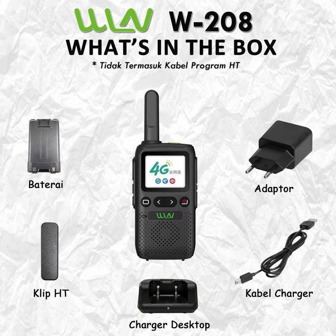 BEBAS ONGKIR - HT WINLAN WLN W-208 / HT POC SIM CARD / HT GSM 4G + Charger Desktop