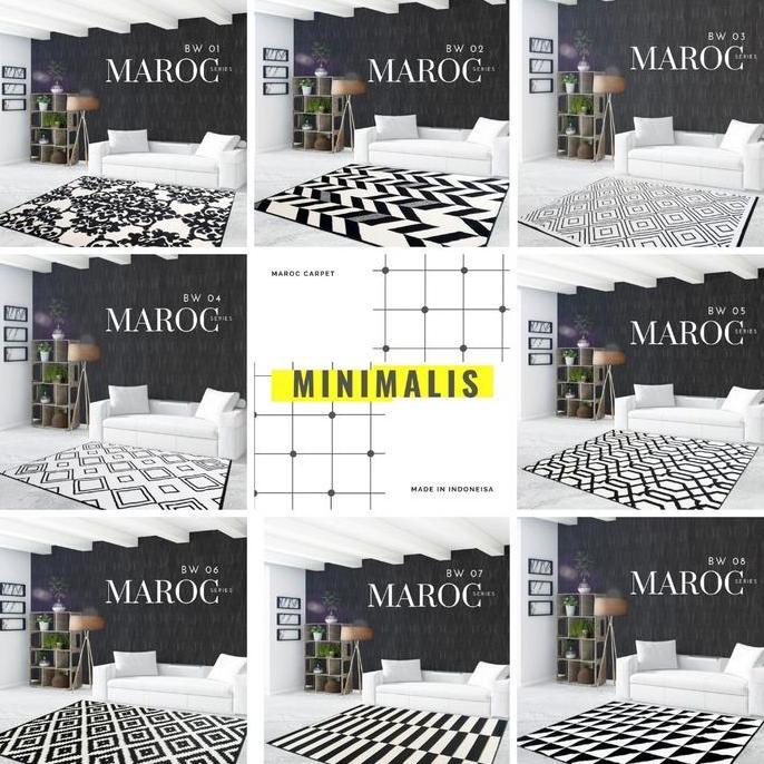 Karpet Lantai 160x210 Maroc Monokrom, Karpet Permadani Bulu Tebal