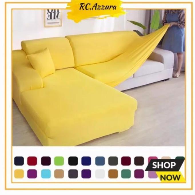 PROMO - COVER SOFA L SHAPED SIKU SUDUT SARUNG SOFA STRETCH ELASTIS POLOS