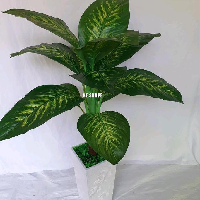 NEW - Pohon Daun Tumpah Beras/Sri Rejeki/Talas Bunga Hias Plastik Dekorasi Artificial