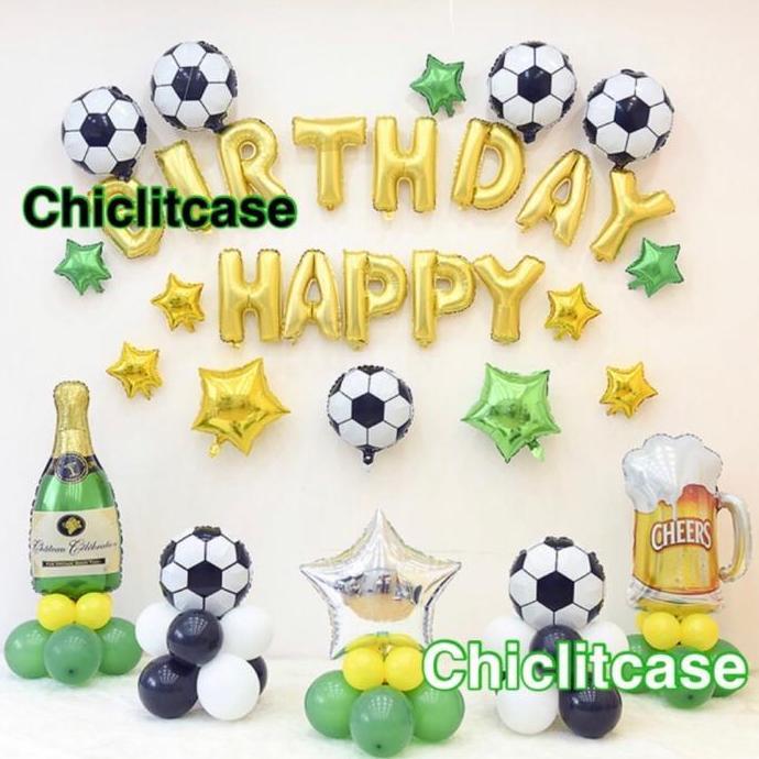 Set paket balon ulang tahun tema bola / balon bola / dekorasi bola / dekorasi ulang tahun