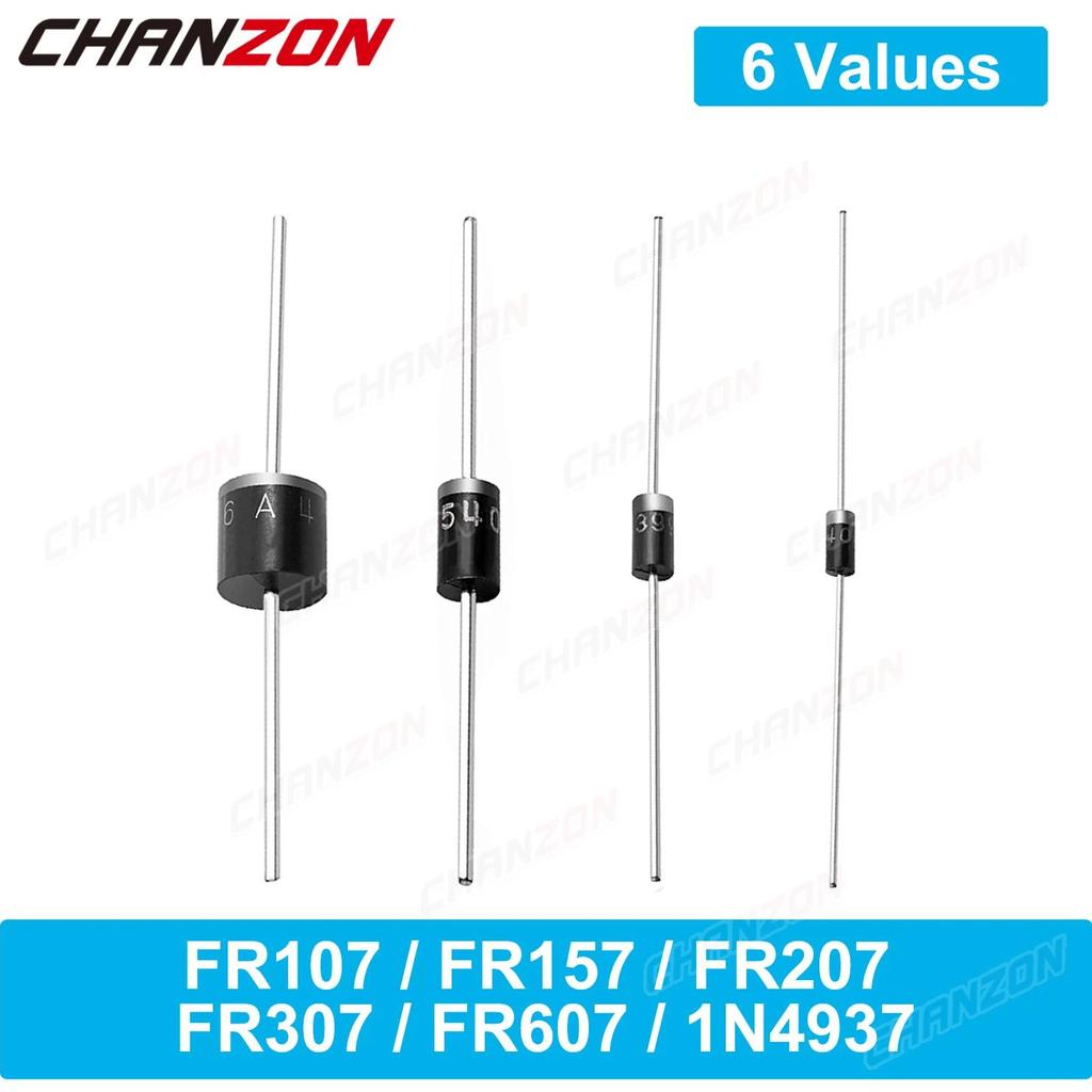 FR107 FR157 FR207 FR307 FR607 1N4937 Fast Recovery Diode Rectifier DO-41 DO-15 DO-201AD DO-27 R-6 1A