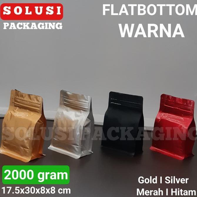 FLATBOTTOM WARNA 2KG/STANDING POUCH/PLASTIK KLIP KEMASAN KOPI KPACK