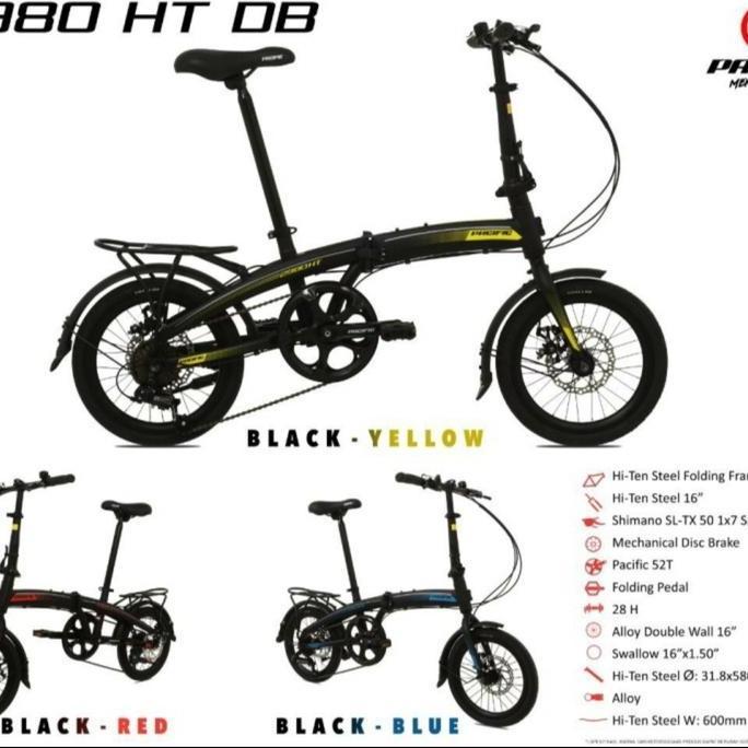 Terlaris Sepeda Lipat 16 Inch Pacific 2980 Ht Db 7 Speed