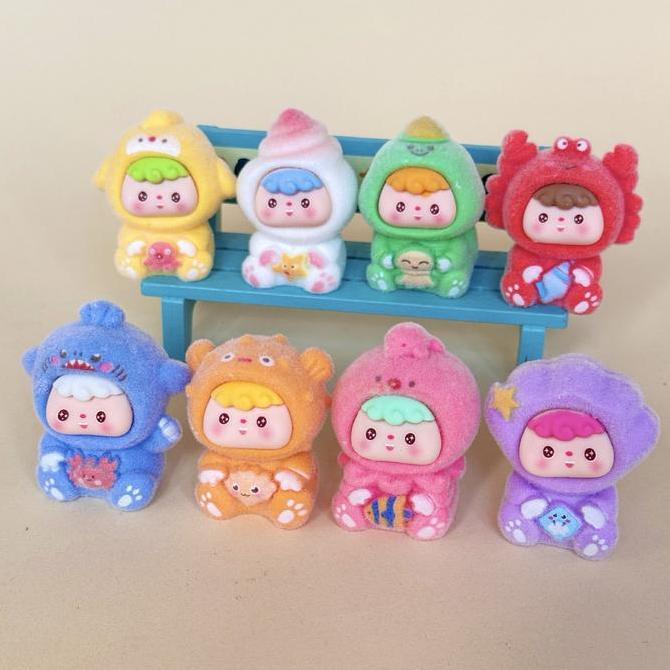 [Siaran Langsung Unboxing]TH109 Gantungan Kunci & Dekorasi Meja Laut Fluffy - Boneka Resin DIY Imut 