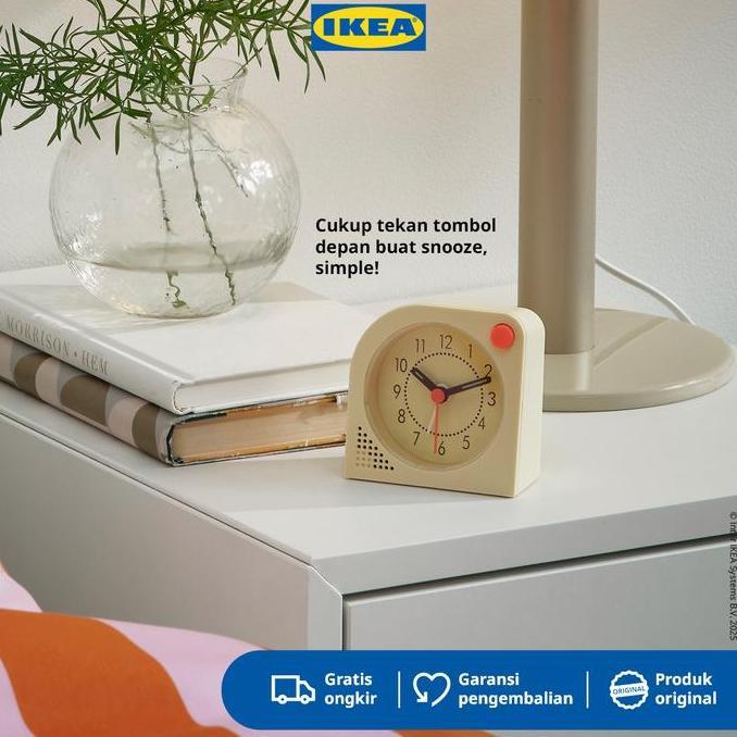 Promo IKEA TJINGA Jam Beker / Jam Weker Kuning Pucat 8x8cm Diskon
