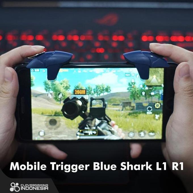 Gzone- Mobile Trigger Blue Shark L1 R1 - Pubg Ff Codm Joystick Gamepad