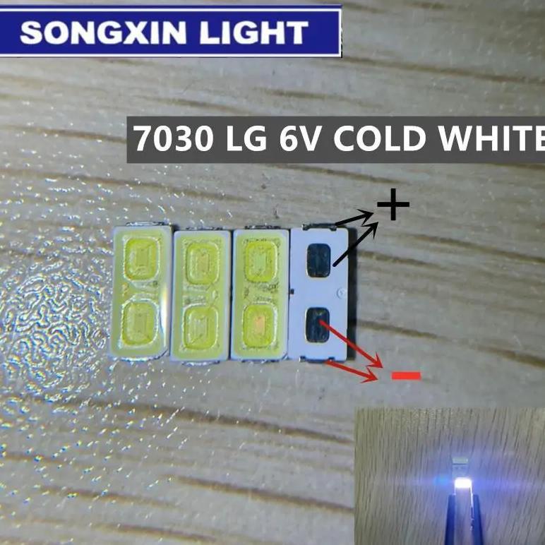 50pcs FOR TV 7030 SMD LED High Power Cold White Diode 110LM 6V TV Television Backlit Super Bright Di