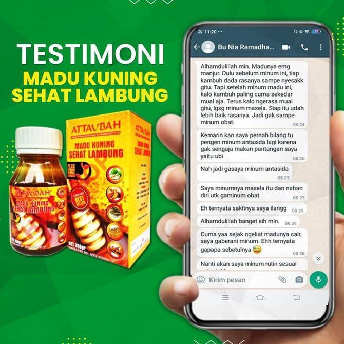 Grl- Attaubah - Madu Kuning Sehat Lambung 350Gr Madu Gerd Maag Dan Asam Lambung Asli Original