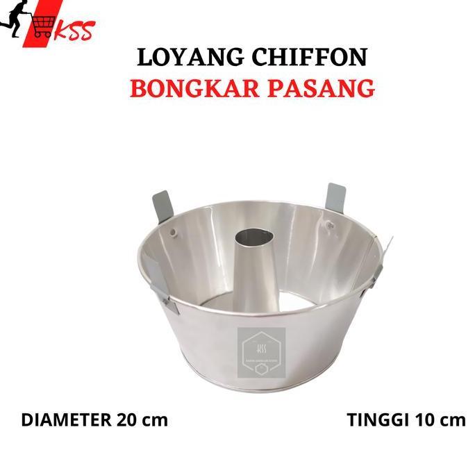 New- Loyang Chiffon Bongkar Pasang Ukuran 24, 22, 20, 18 Cm / Loyang Chiffon Cake Anti Lengket