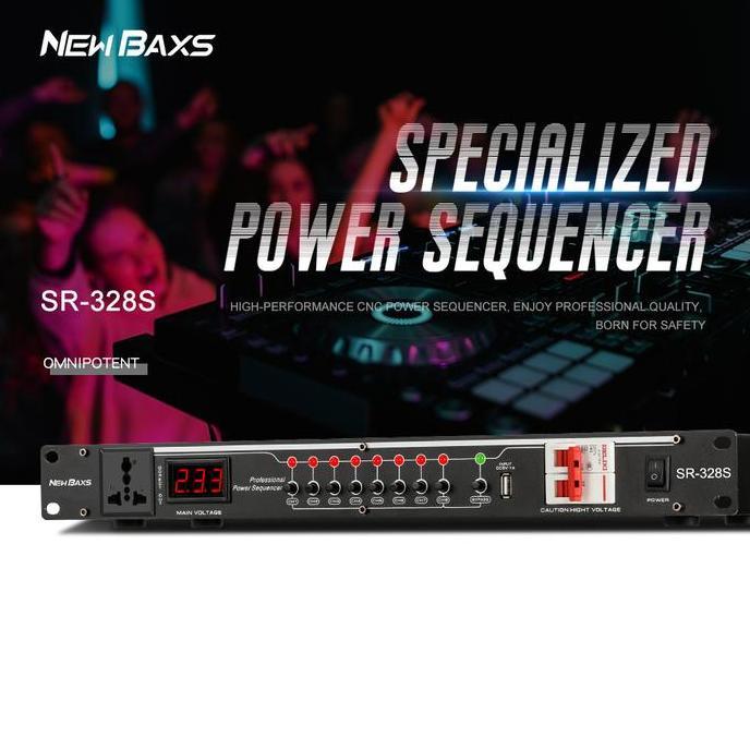 NEW BAXS MANAJER LISTRIK SR-328S 40 AMP POWER CONTROLLER 8-CHANNEL AUDIO TIME SYSTEM POWER IS APPLIC