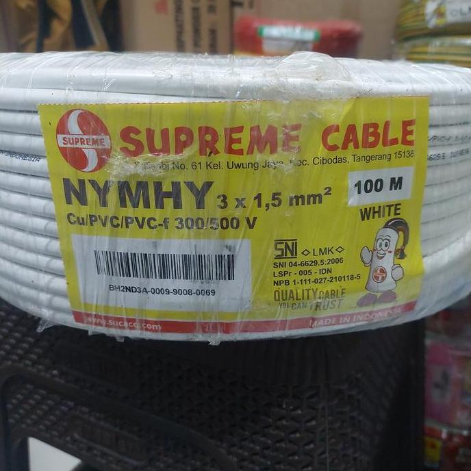 TERBARU - kabel supreme NYMHY 3X1.5MM 3x1,5  100M