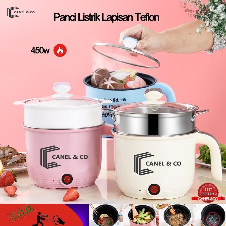 Cuci Gudang Canel & Co Panci Listrik Multifungsi 600 Watt / Mini Rice Cooker Lapisan Teflon 1 Liter 