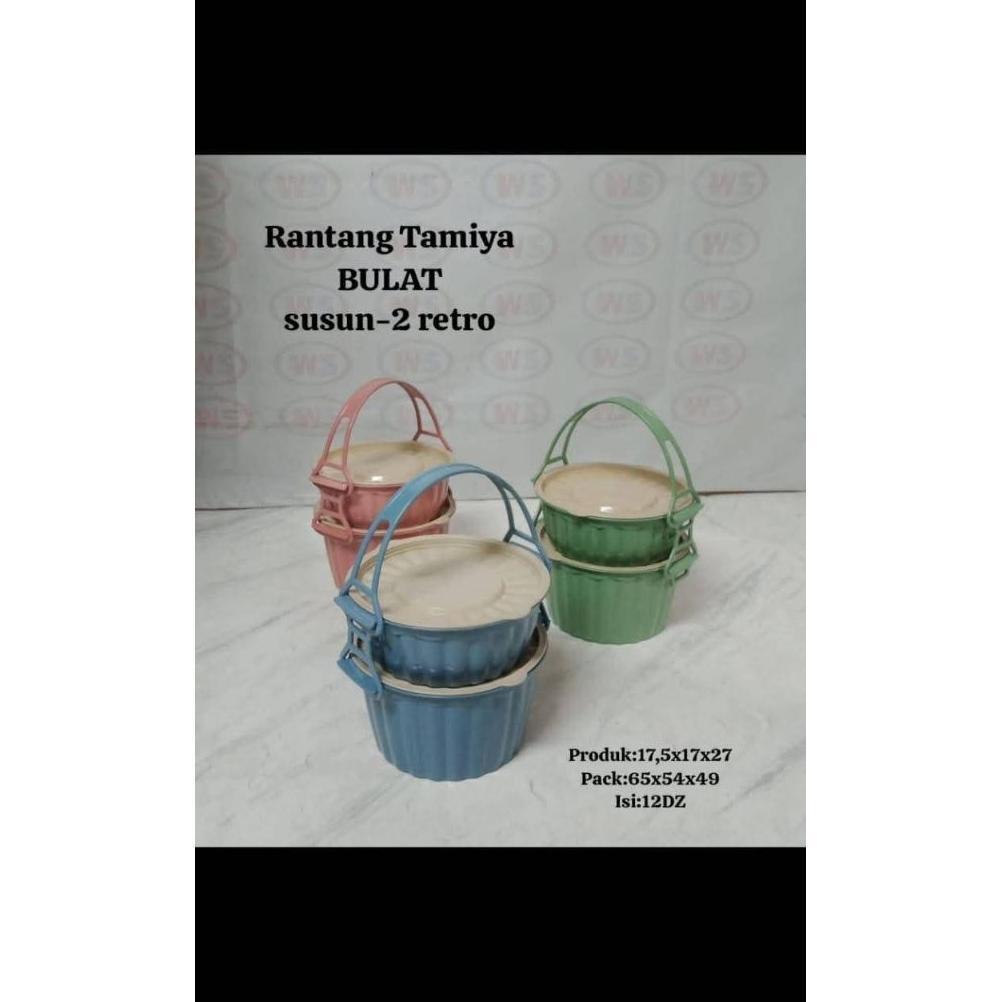 HOT SALE Rantang Tamiya 2 Susun Plastik / Rantang Bulat 2 Susun / Rantang Tamiya Bulat