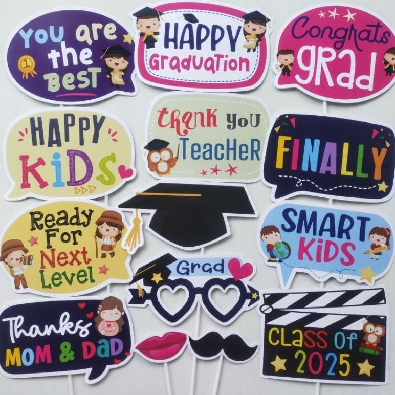 GRADUATION KIDS WISUDA ANAK PROPS PHOTO BOOTH DEKORASI PESTA GRADUATION