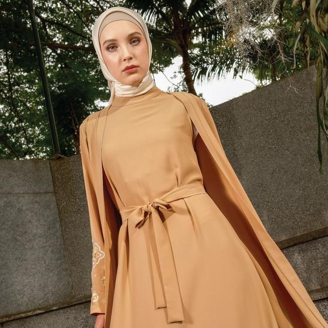 Shafira - Bashira Dress - Khaki | Gamis Panjang Muslim Wanita