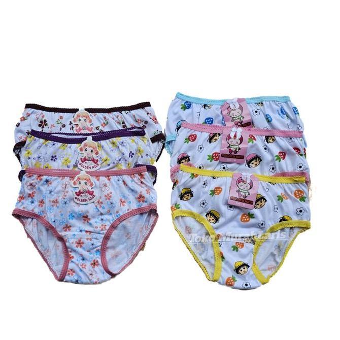 Cd Anak Perempuan Golden Nick Kembang Motif Bunga 043 Lusinan | Celana Anak Cewek Sablon