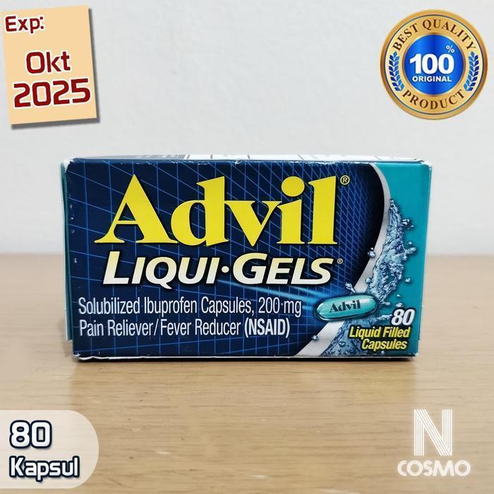 Advil Liqui Gels Ibuprofen 200 mg 80 Liquid Gel Capsules Pereda Nyeri dan Demam Advil Liquid Gels Ib