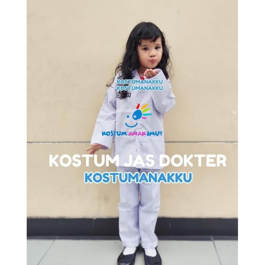 ASLI [KOSTUMANAKIMUT] KOSTUM DOKTER ANAK LENGKAP DENGAN CELANA-BAJU SETELAN DOKTER ANAK-JAS DOKTER A