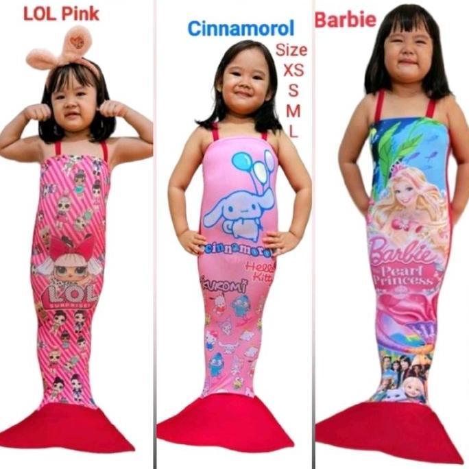 TERMURAH Baju Renang Anak Mermaid Anak LOL Bar Cinonrol BTS / Kostun Mermaid Anak / Baju Mermaid Ana